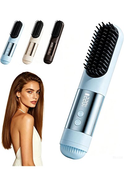 STARSTAR Portable Smoothing Comb 3-Temp Brush Heated Cordless Negative Ions U...