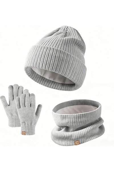 casme Kids Beanie Hat Scarf Gloves Set Girls' Cold Weather Sets Thermal Knit ...