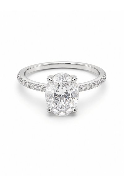 Defne Silver 3,09 CT Mosanit Pırlanta Tektaş Yüzük