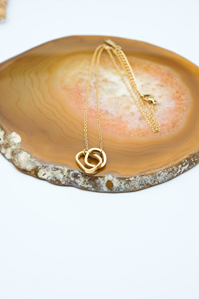 Serenite Collection Ring Gold Color Steel Necklace
