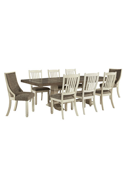 Ashley Furniture طقم طاولة طعام مع 10 كراسي