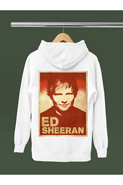 MAGORS سويت شيرت ED SHEERAN مطبوع من القطن بأكمام طويلة وثلاث خيوط وقلنسوة