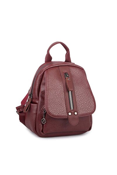 Nas Bag Rucsac și geantă de umăr pentru femei, cu design convertibil, Burgund...
