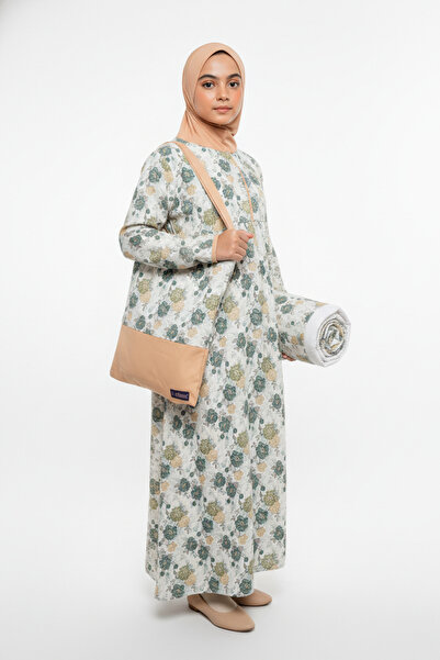 Artemea By Styli Girls Printed Prayer Dress with Mat and Bag Set