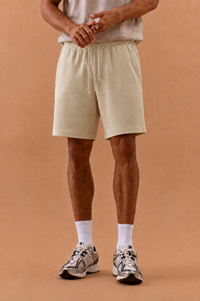 Tarz Cool Jacquard Textured Men's Shorts – Regular Fit Elastic Waist Shorts