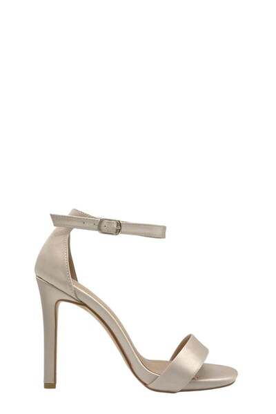 Moulin Shoes Beige Satin Single Strap Heeled Women's Shoes