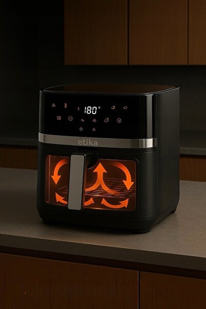 Etika ET01/F 1800 W 8 l friteuză cu aer cald neagră