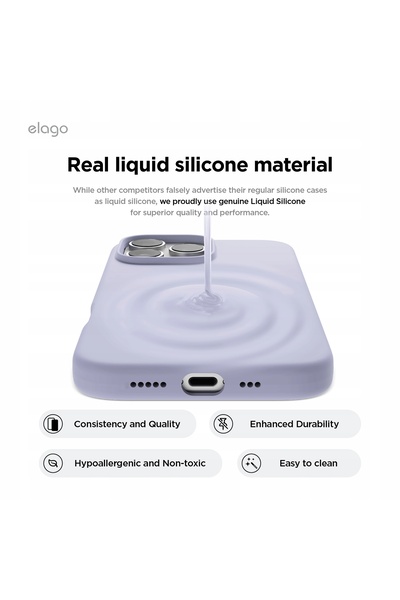 NO BRAND Husă pentru iPhone 16 Pro Max Elago din silicon cu MagSafe mov
