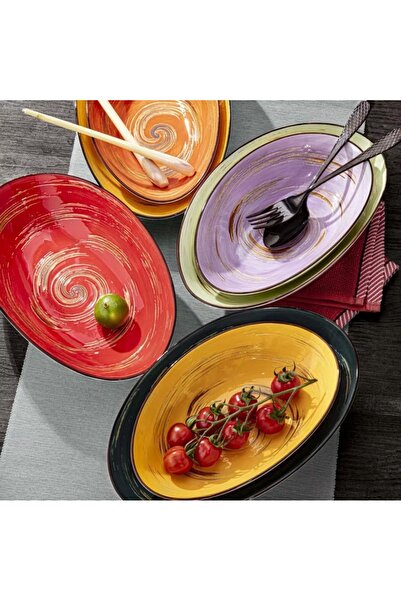 NO BRAND Bol pentru salată oval 25*16,5*6 cm - set de 3 bucăți