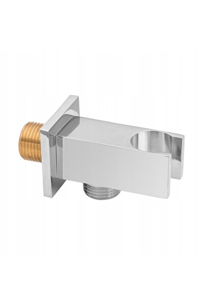 Invena Racord unghiular pentru baie 1/2 " cu suport pentru cască, alamă cromată