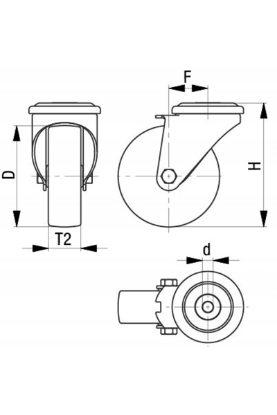 NO BRAND Roată pivotantă HILTI cu blocare pentru aspiratorul BLICKLE