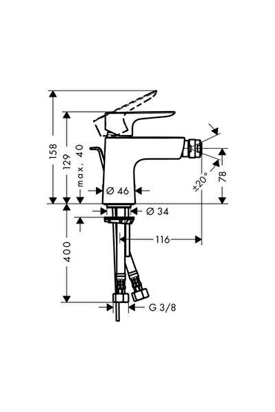 Hansgrohe Robinet de bideu cromat LOGIS