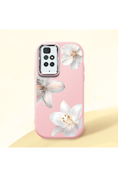 Hontinga Redmi 10 Compatible Case Camera Protective Pink Silicone Couple Phon...