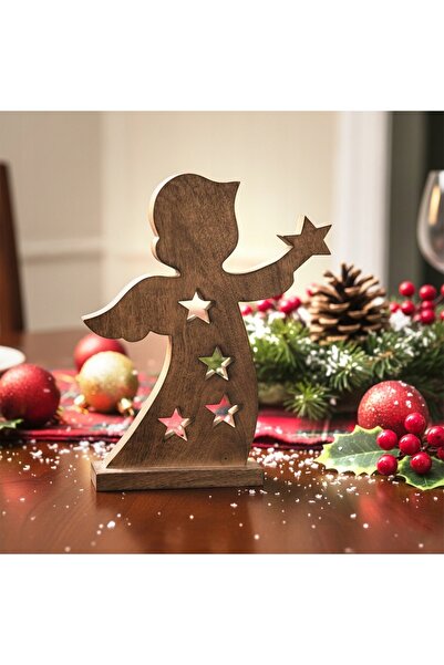 Orion Figurină decorativă înger din lemn, în picioare, 43 cm
