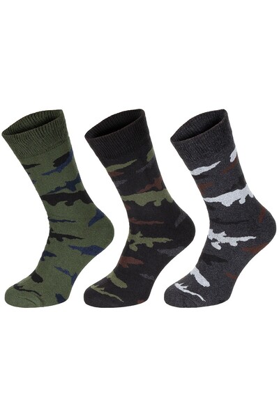 NO BRAND Șosete militare moro semilungi 3 perechi 43-46