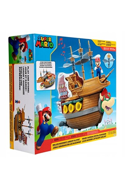 Jakks Pacific SUPER MARIO FLYING ROAD NAVĂ BOWSER SET MARE + FIGURINĂ MARIO