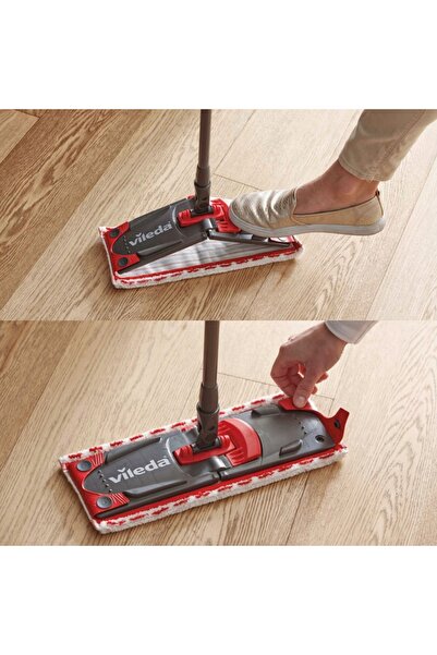 Vileda Mop plat Ultramax 2 în 1 din microfibră, cu găleată și storcător