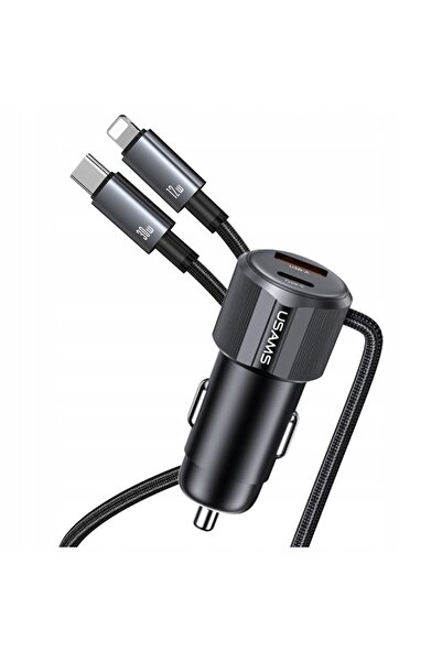Usams Seria YT CC287 66W 1xUSB-A 1xUSB-C Încărcător auto + Cablu 2 în 1