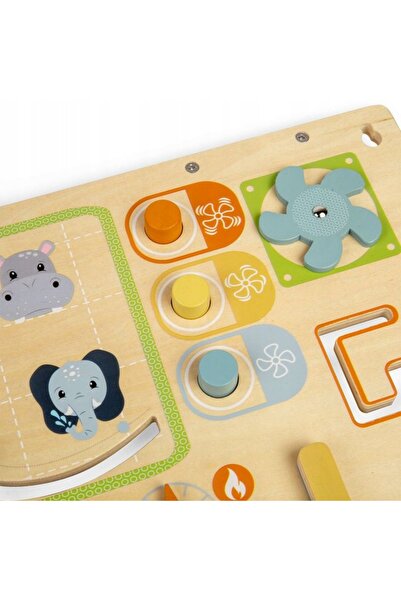 BIGJIGS Toys Tablă senzorială de joacă pentru copii cu volan „Jungla” de la B...