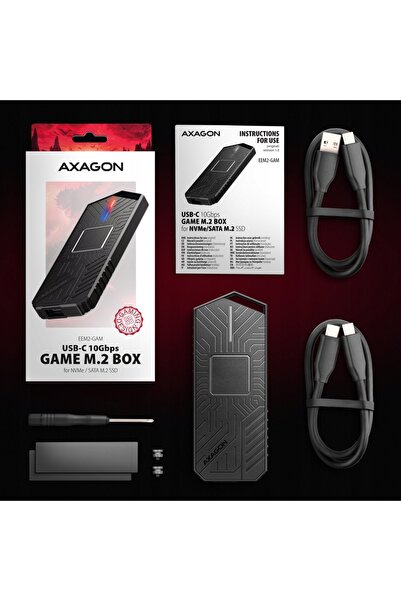 NO BRAND Axagon Carcasă externă pentru SSD-uri M.2 NVMe și SATA / USB-C 3.2 G2