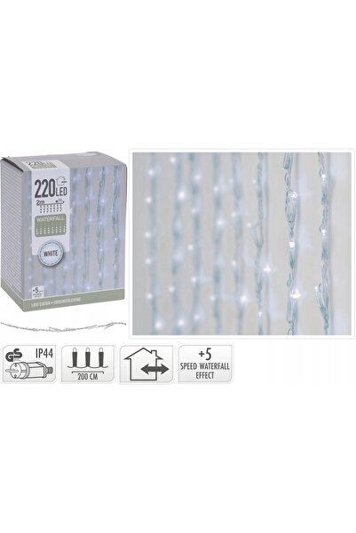 Vilde Ghirlandă luminoasă tip perdea 220 LED de Crăciun, pentru exterior și i...
