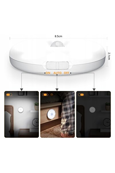 NO BRAND Lampă LED cu senzor de mișcare pentru instalare, magnetică USB C