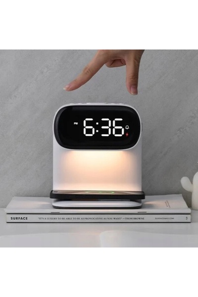 NO BRAND Lampă de masă LED cu lumină de noapte, încărcător cu inducție Qi 15W...