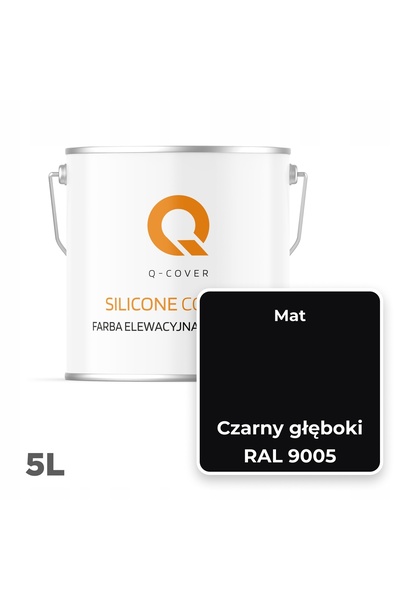 NO BRAND Vopsea siliconică UV 5L, culoare negru intens, pentru fațade.