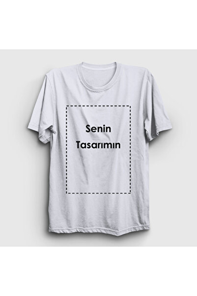 Presmono Unisex Beyaz Kendin Tasarla Kişiye Özel T-Shirt 519407tt