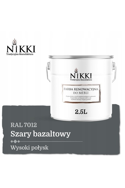 NO BRAND Vopsea pentru dulapuri de bucătărie gri bazalt RAL7012 lucios 2,5L