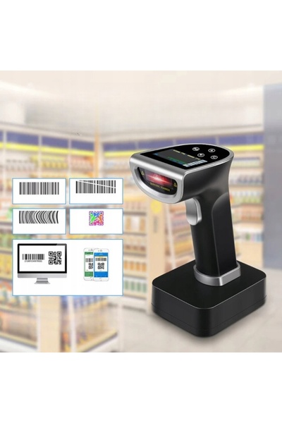 NO BRAND Scanner Bluetooth fără fir, cititor de coduri QR și coduri de bare 1...