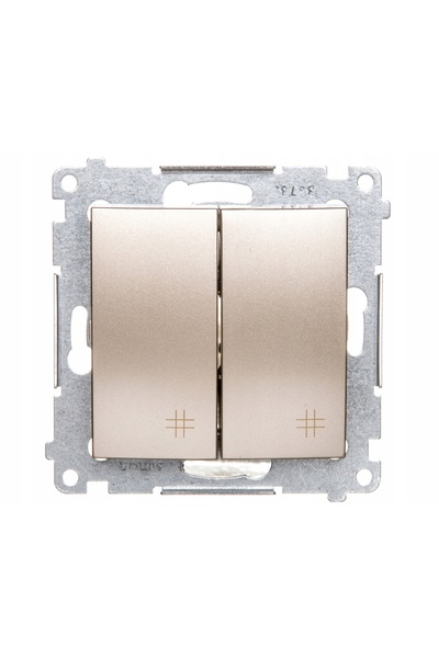 Kontakt-Simon Comutator tip cruce 2x auriu mat DW7/2.01/44 SIMON54
