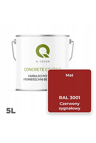 NO BRAND Vopsea protectoare pentru pardoseli din beton, roșu semnal RAL 3001, 5L