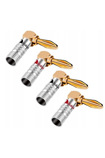 NO BRAND NAKAMICHI BANA Mufă unghiulară pentru difuzor HQ PREMIUM GOLD - 8 bu...