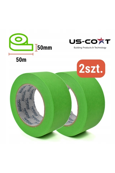 NO BRAND Bandă de hârtie de mascare verde, 50mm x 50m, protectoare pentru vop...