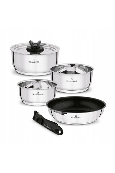 Starke Pro Set de vase PANS PANS din oțel pentru inducție, cu mâner detașabil...