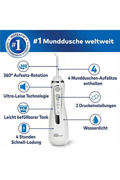 NO BRAND Irigator bucal fără fir Waterpik WP-580EU + 4 duze