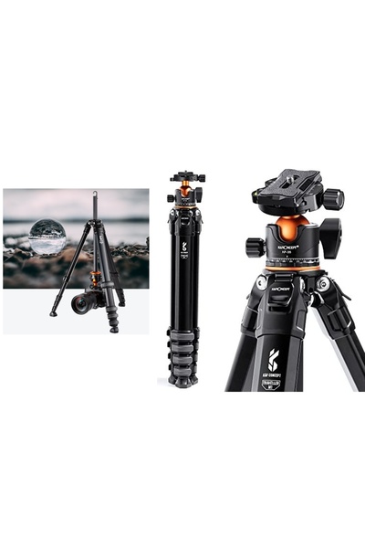 K&F CONCEPT Trepied video profesional pentru cameră / cameră video, cap 3D, 1...