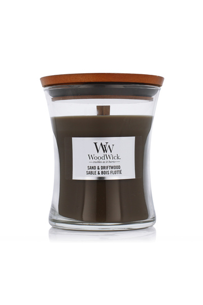 WoodWick Μεσαία Κεριά Κλεψύδρας – Αρωματικό κερί με άρωμα άμμου και ξύλου πλω...