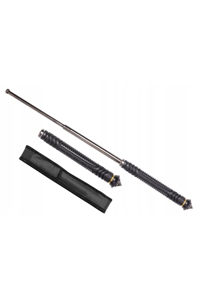BSH ADVENTURE Baston telescopic din titan negru de 53 cm, cu husă, baston de ...