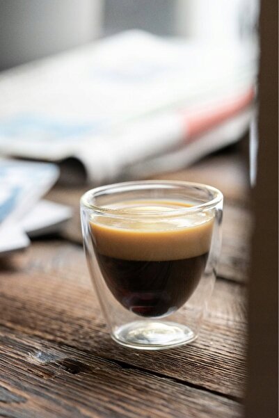 NO BRAND VIALLI 2 pahare termice AMO 80 ml lingurițe de cafea espresso MOKKI ...