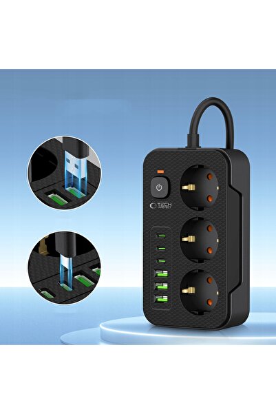 NO BRAND Prelungitor TECH-PROTECT cu USB și Type C pentru telefoane și televi...