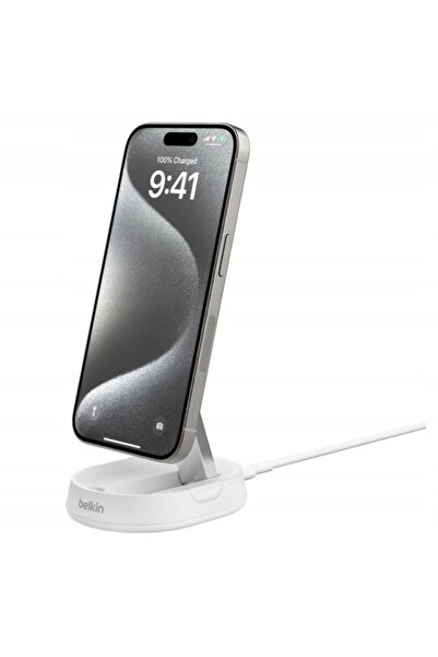 NO BRAND Încărcător inductiv Belkin MagSafe QI2 15 W USB-C, alb, pentru Apple...