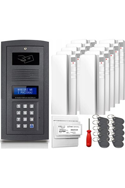 Elfon 10x Unifon OP-255R-G Sistem de interfonie digital cu montare pe perete,...