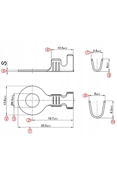 NO BRAND Cablu conector M6 FI6 EYE 2.5-6.0 mm2 100 bucăți