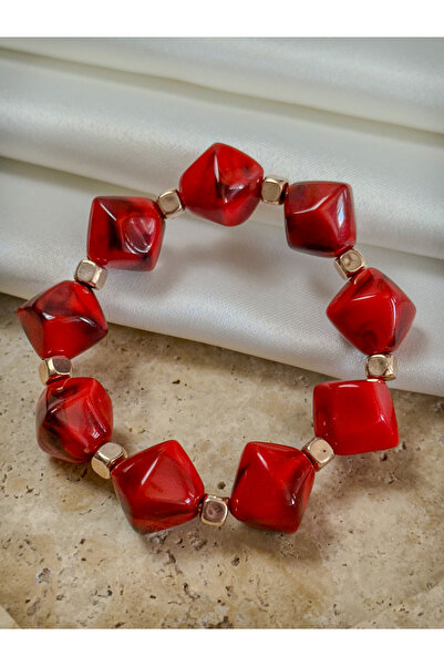 Dore Collection Prism Cube Cut Agate Natural Stone Bracelet