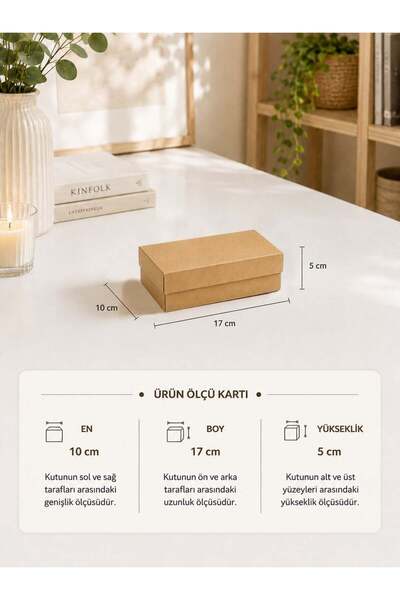 Parti Adresi Kraft Kutu Karton Hediye Kutusu 10X17X5 Cm