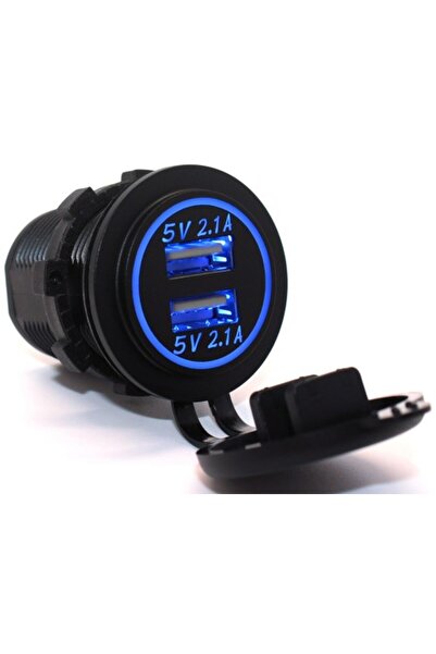 NO BRAND USB 4,2A + VOLTMETRU 6-30V + PRIZĂ BRICHETĂ AUTO + KIT PANOU ALBASTRU
