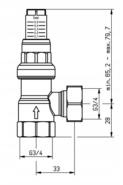 NO BRAND Supapă de siguranță diferențială de presiune DU cu adaptor 3/4 " ung...