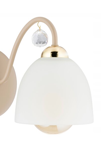HowHomely Aplică de perete Tina Bej cu accente aurii 1xE27, modernă, taupe, p...